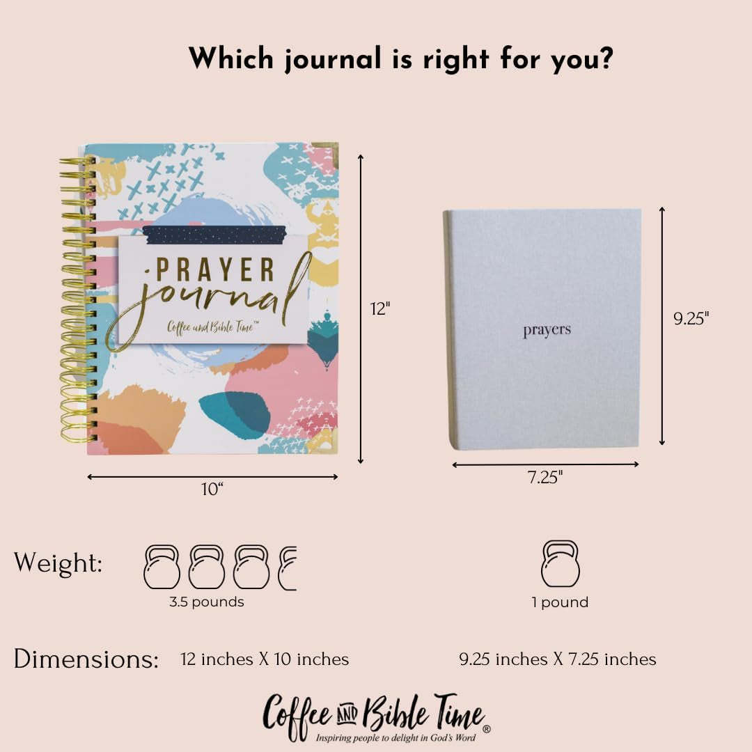 Prayer Journal: 3 Sticky Note Pads Included, Gold-Colored Spiral Binding, Solid Board Cover, Perfect to Journal Prayers and Grow in Faith