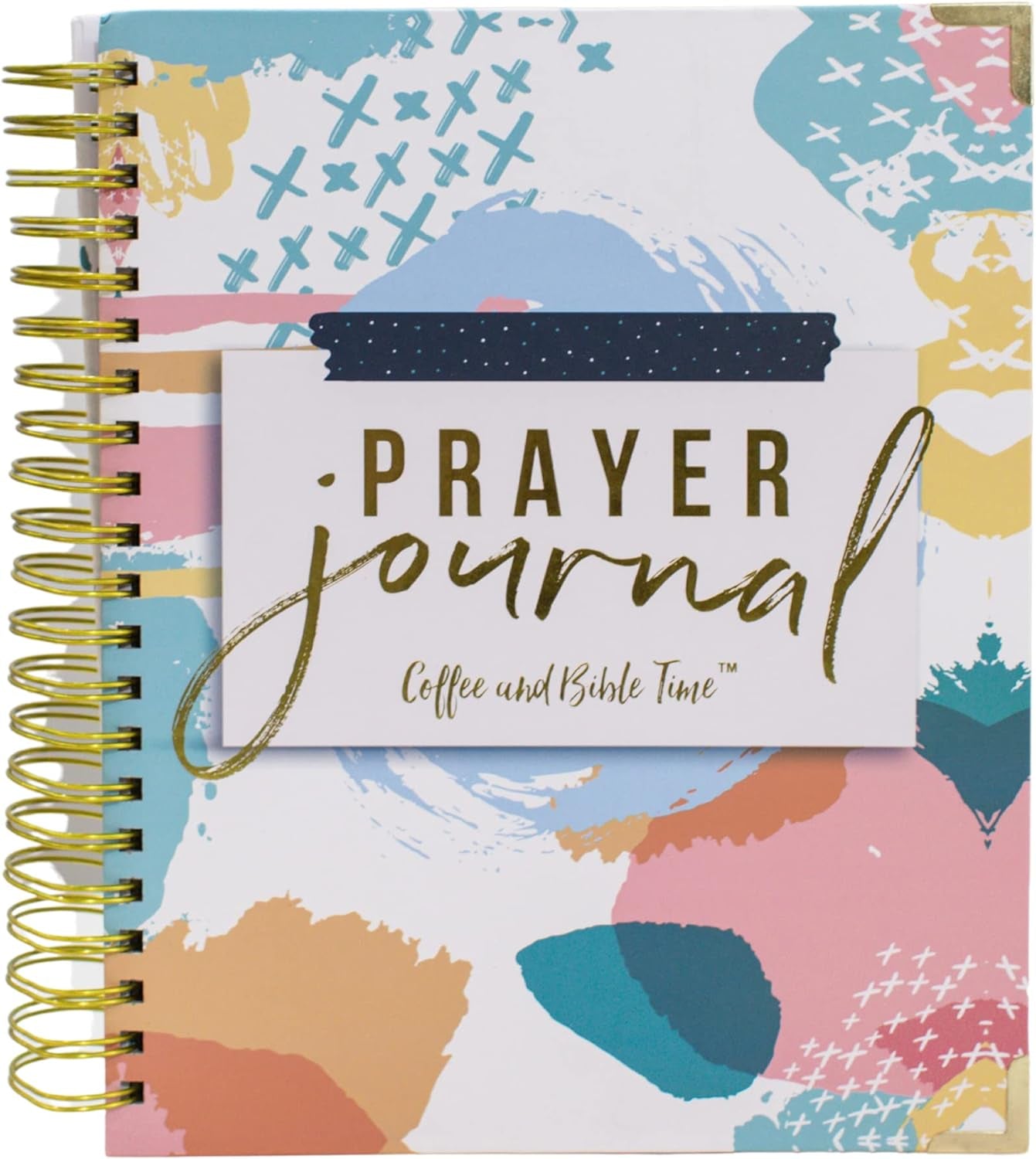 Prayer Journal: 3 Sticky Note Pads Included, Gold-Colored Spiral Binding, Solid Board Cover, Perfect to Journal Prayers and Grow in Faith