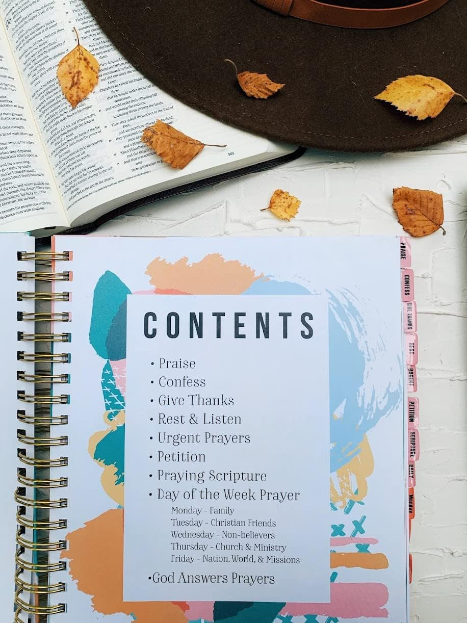 Prayer Journal: 3 Sticky Note Pads Included, Gold-Colored Spiral Binding, Solid Board Cover, Perfect to Journal Prayers and Grow in Faith